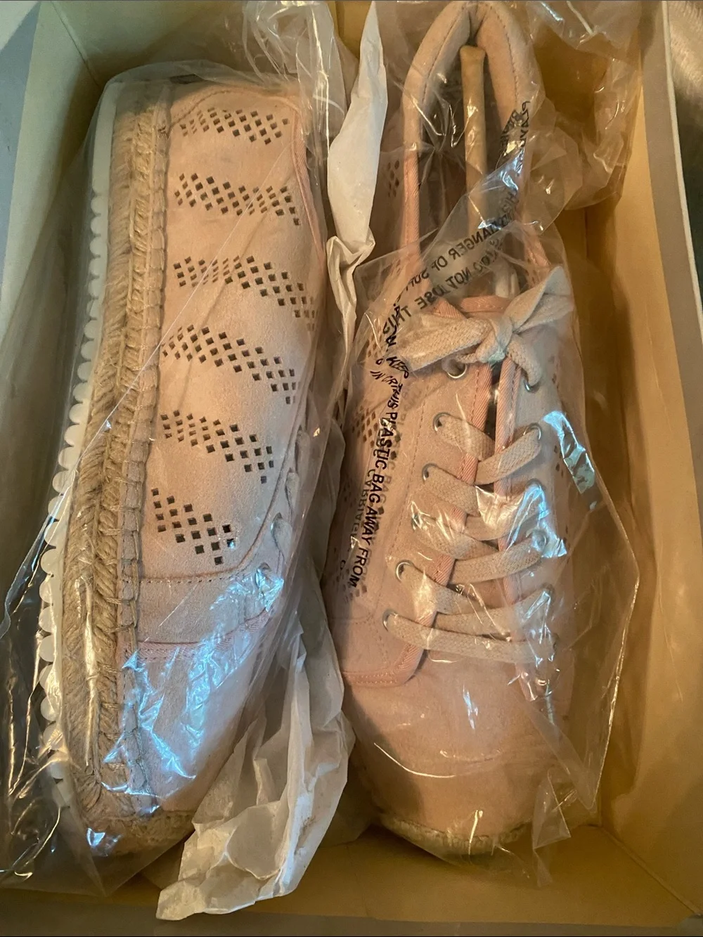 Marc Fisher Blush Pink Perforated Espadrille Sneakers